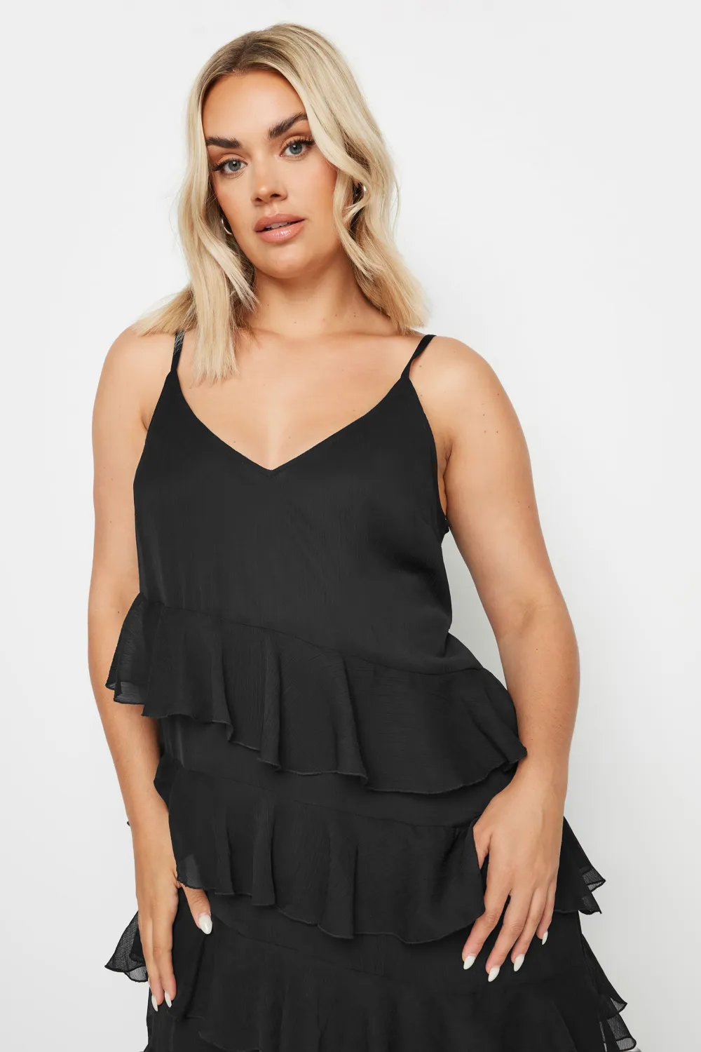 LIMITED COLLECTION Curve Black Frill Maxi Dress