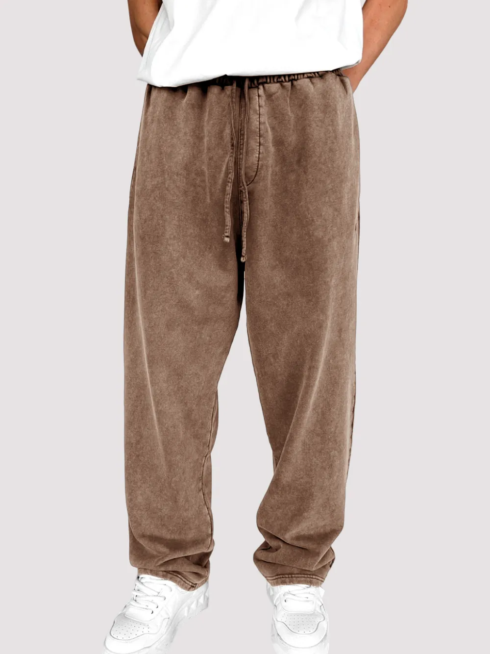 Men's Vintage Washed Texture Fashionable Comfortable Drawstring Trousers