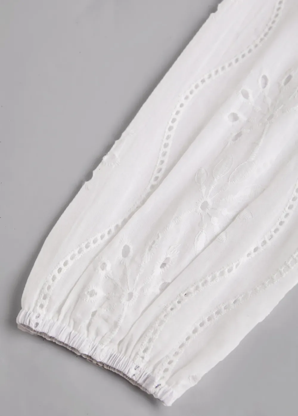 White Split Detail Long Sleeve Blouse