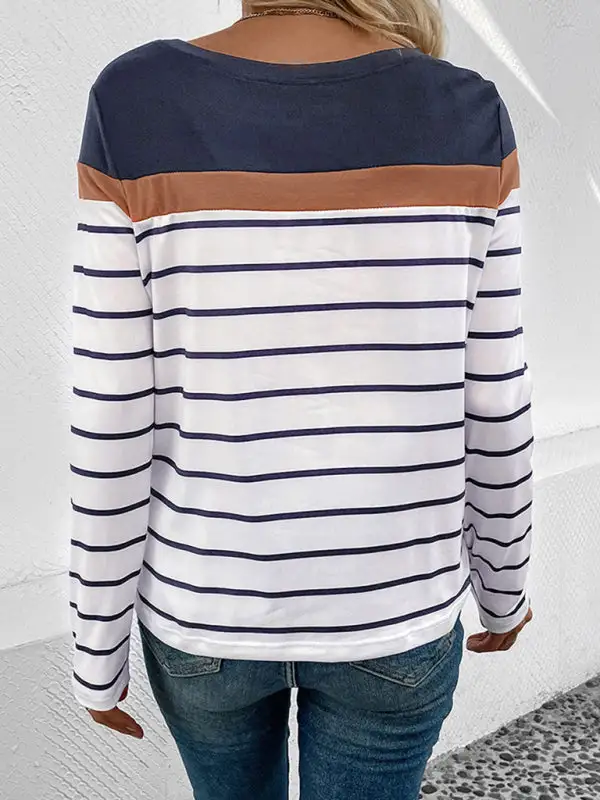 New Women's Striped Long Sleeve Sweater