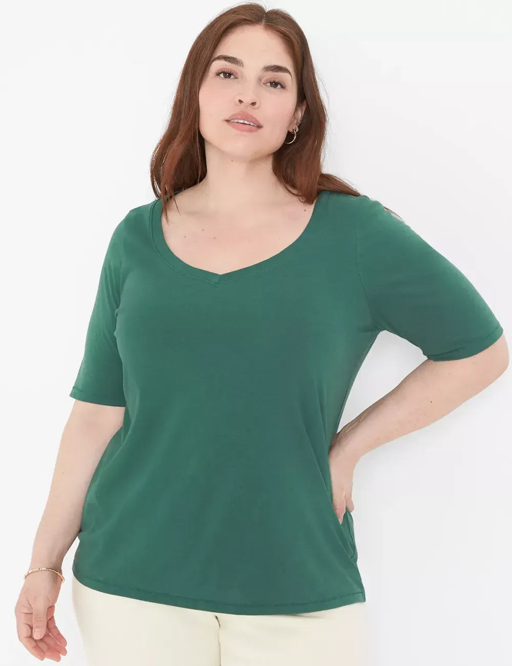Modern Perfect Sleeve V-Neck Tee
