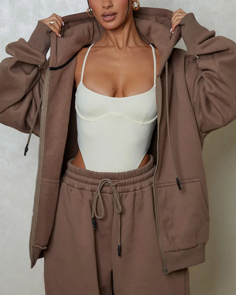 Zip Loose Hooded Tracksuit