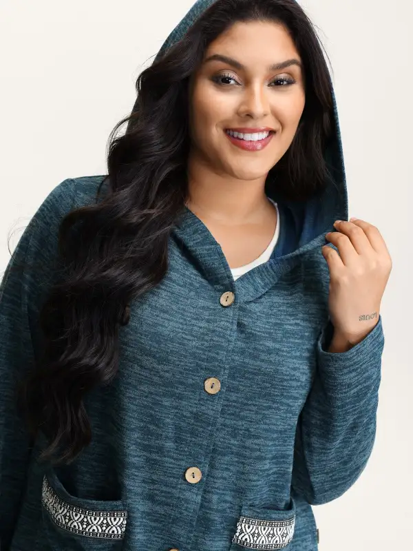 Heather Faux Cashmere Boho Stripe Coat