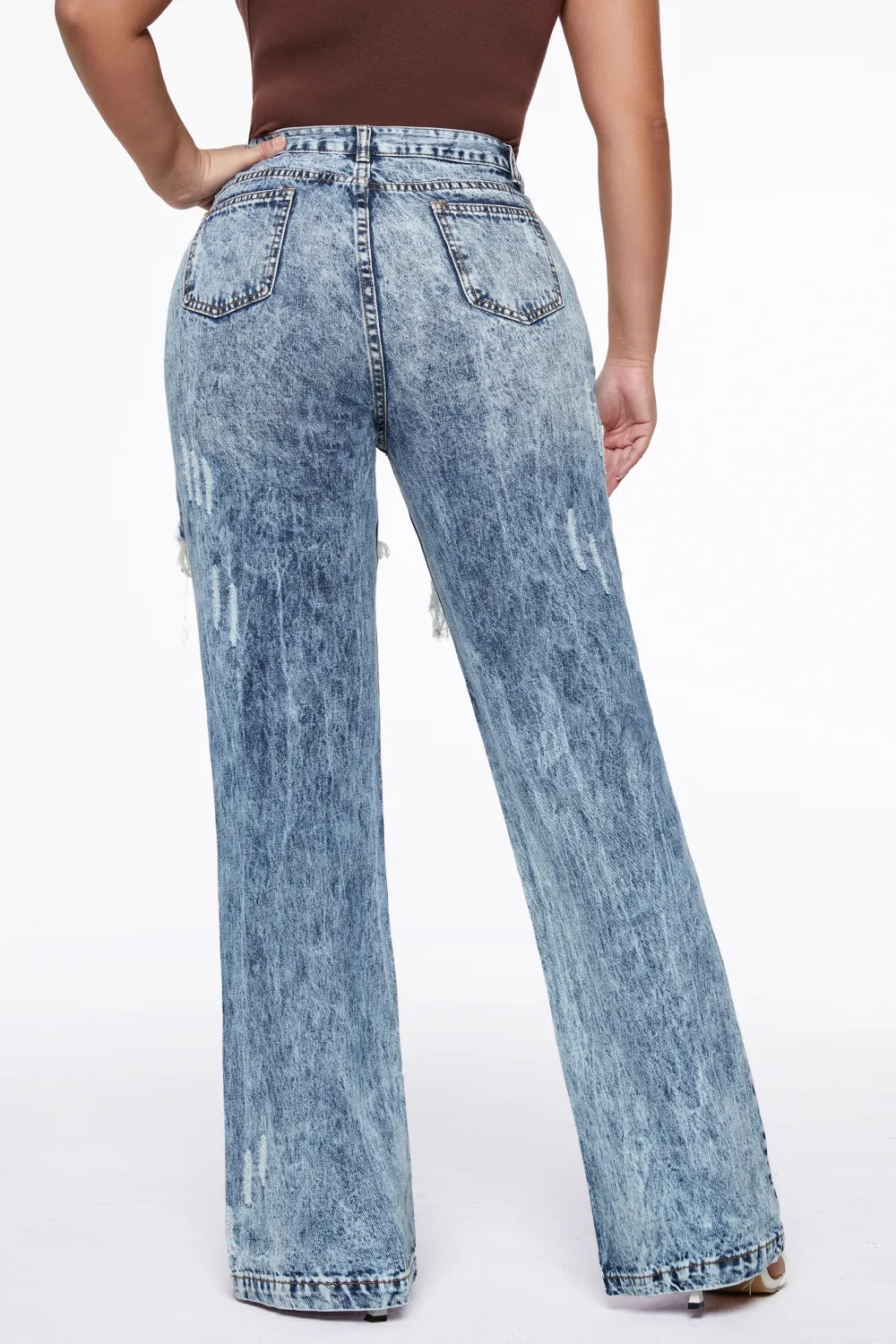 90s Vintage Thigh Distressed Baggy Jeans