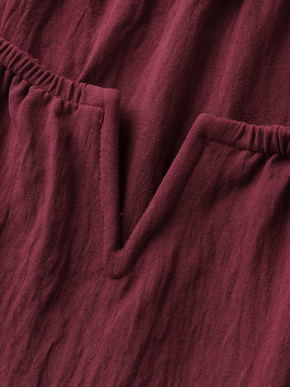 Stretchy Neckline Waist-Cinched Solid Blouse