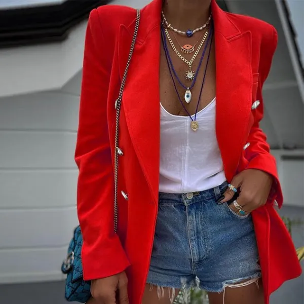 Urban Lapel Collar Blazer With No