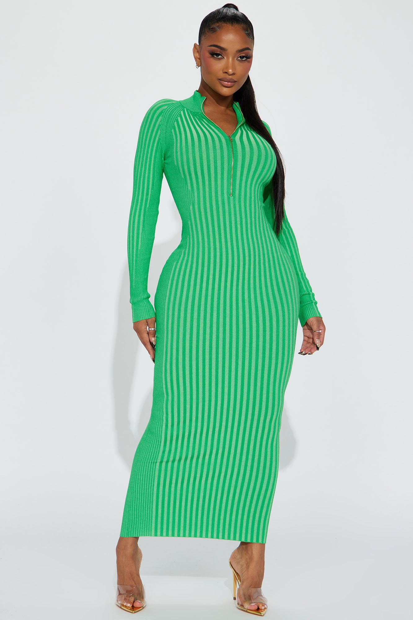 Keeping You Warm Sweater Maxi Dress - Kelly Green
