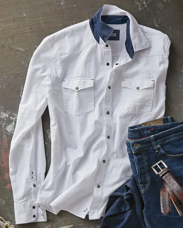 Men's Contrast Color Versatile Casual Shirt
