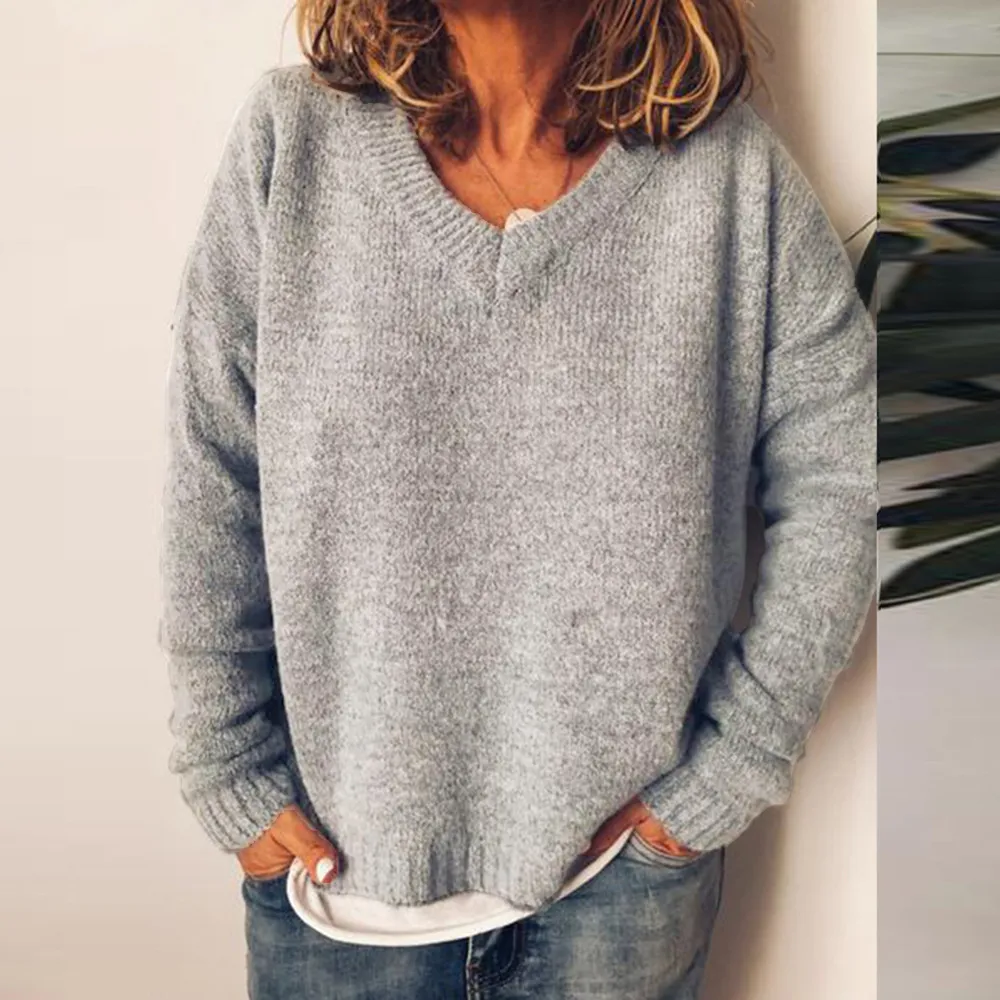 Vintage V Neck Casual Comfy Knitwear