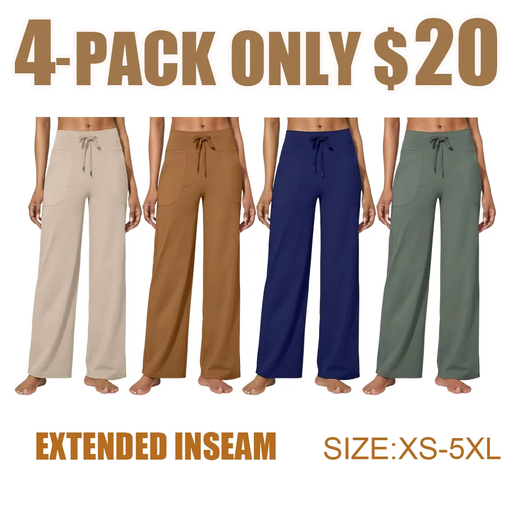 Women's Wide Leg Yoga Pants – High Waist Sweatpants with Pockets, Stretch Lounge & Workout Wear