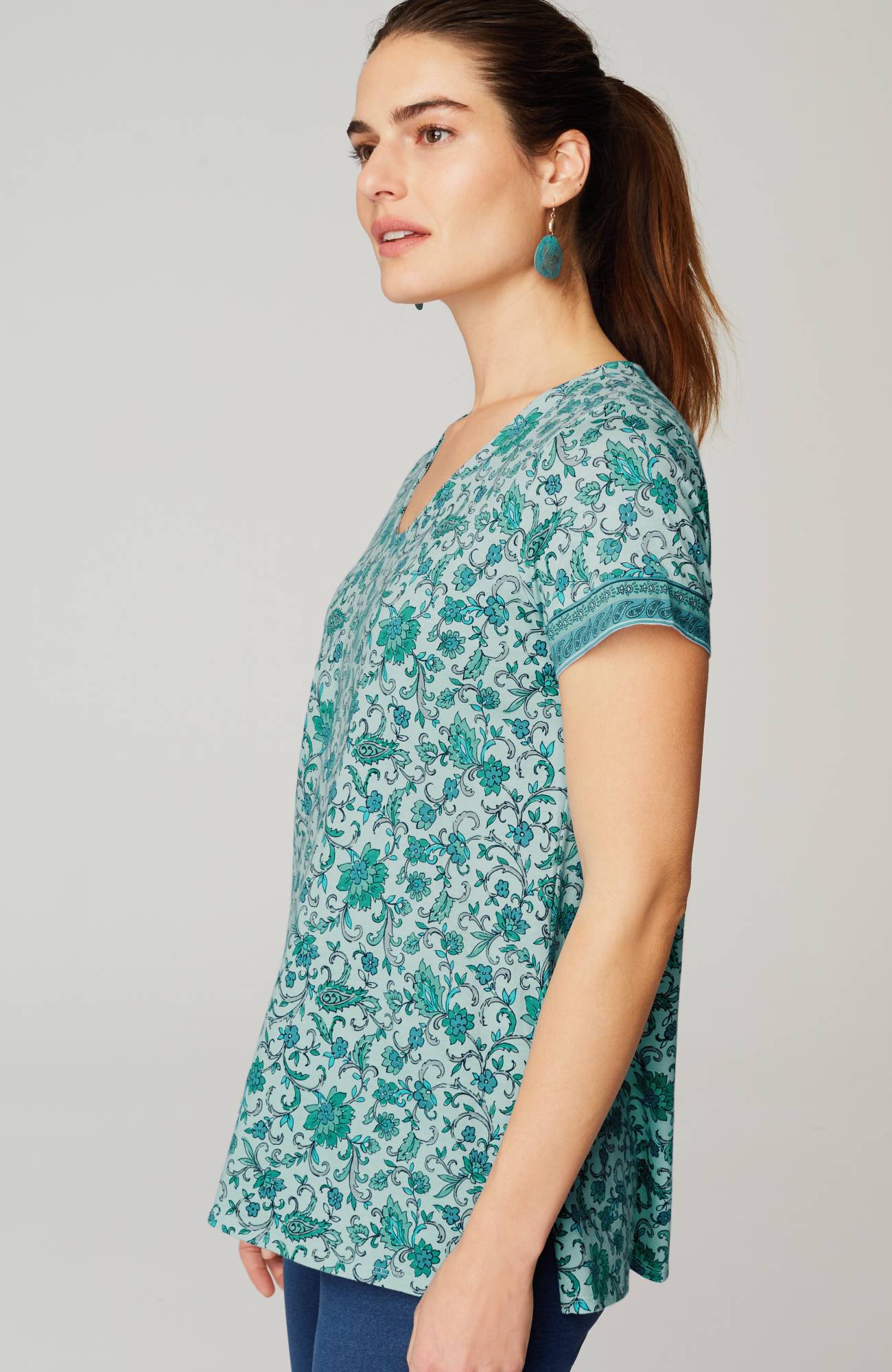 pure jill side-slit elliptical tee
