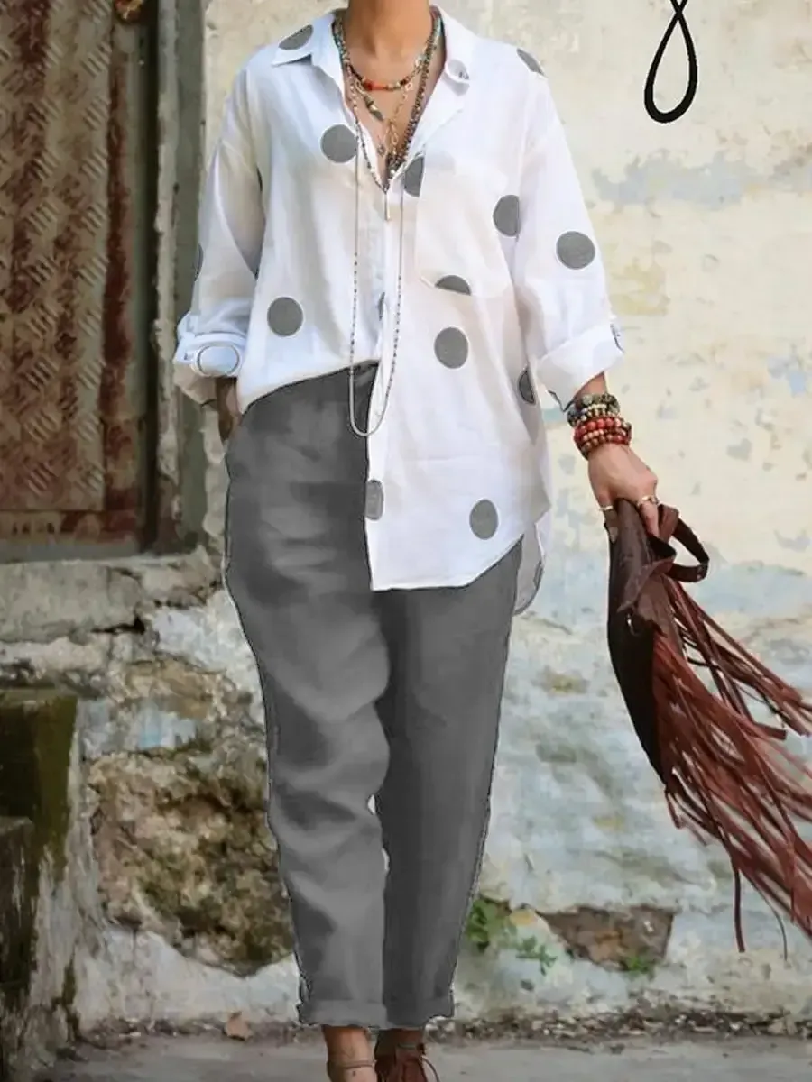 Printed Casual Two-piece Shirt Suits(⚡Clearance Sale)