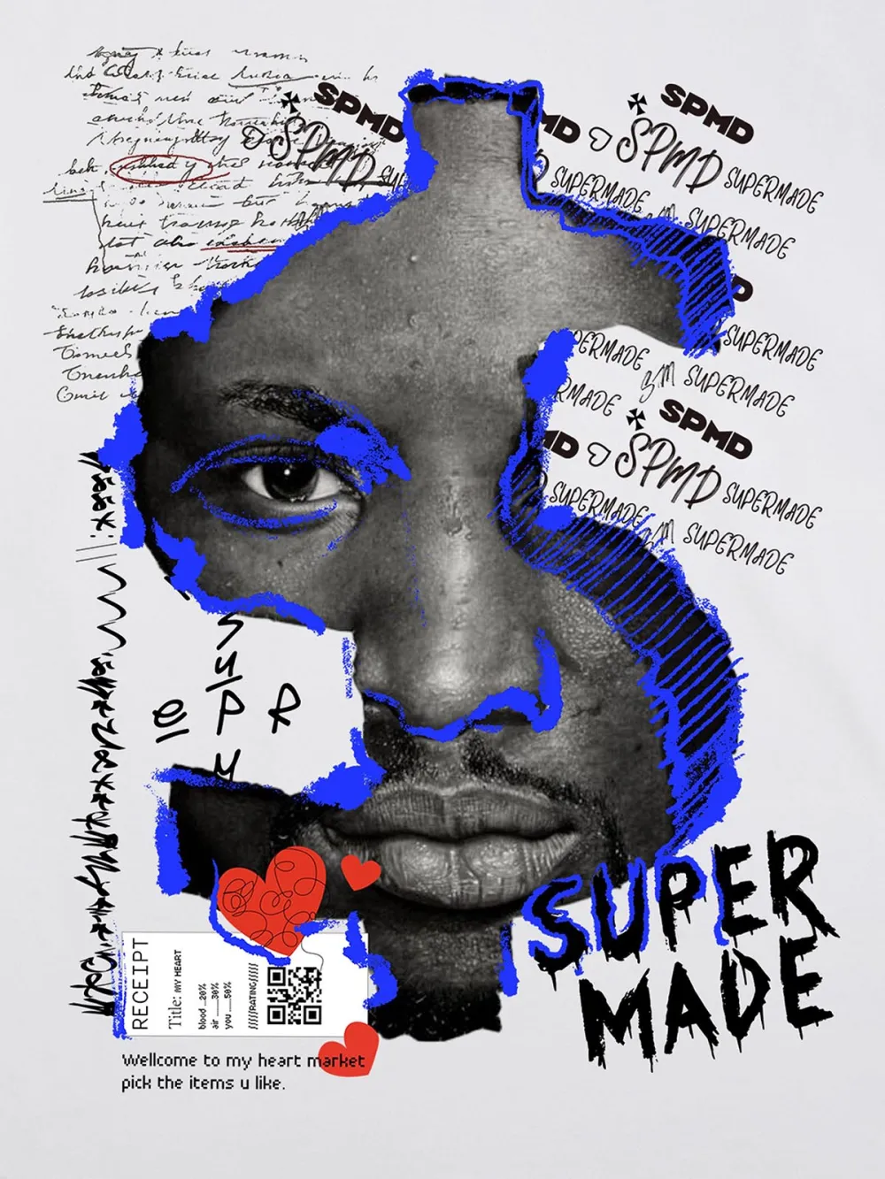 US Dollar Face Graffiti Street Hip-Hop T-shirt - 2128