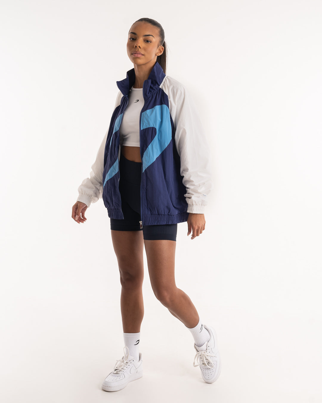Walker Track Jacket - White/Navy