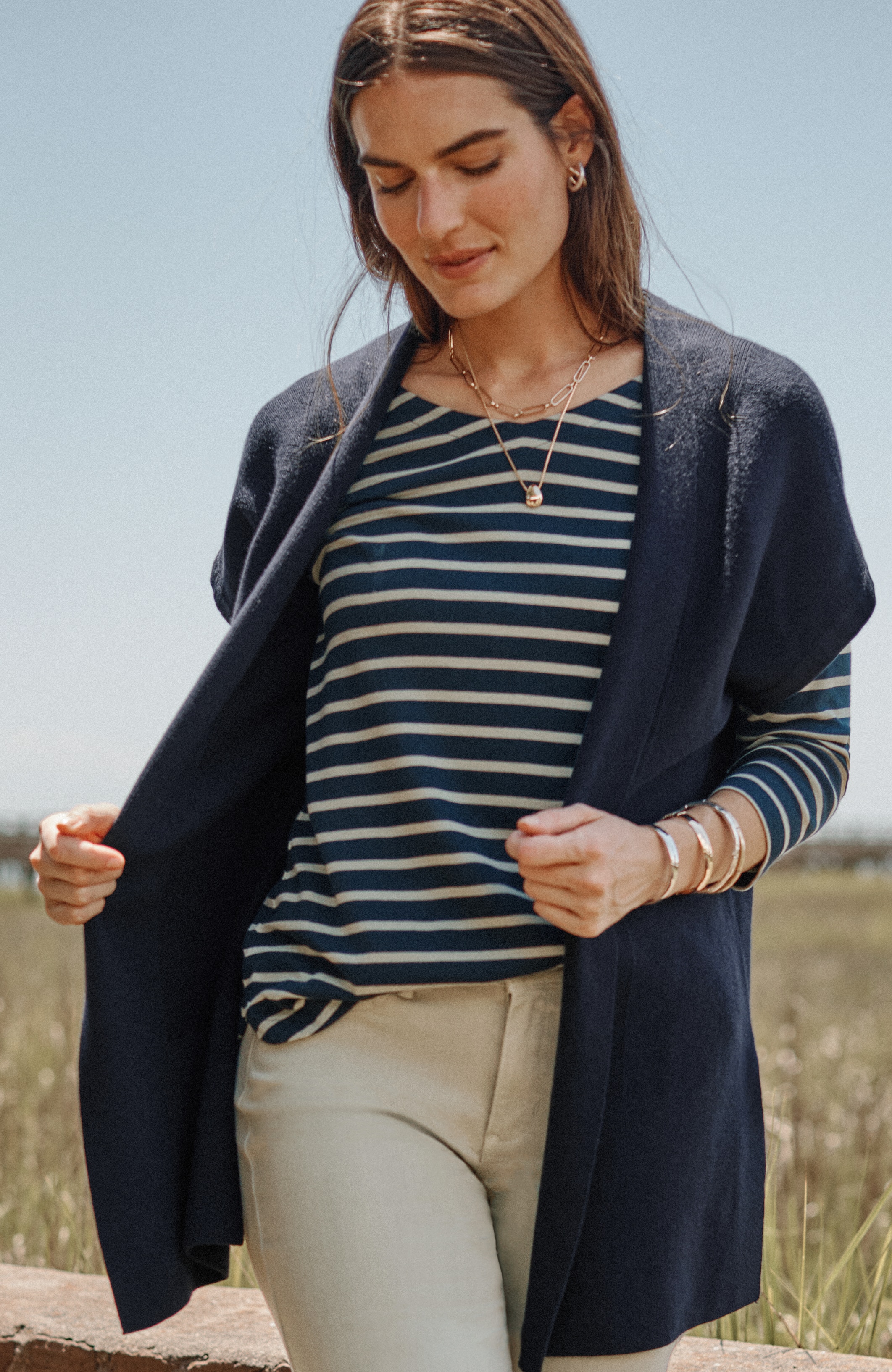 Mixed-Texture Gilet