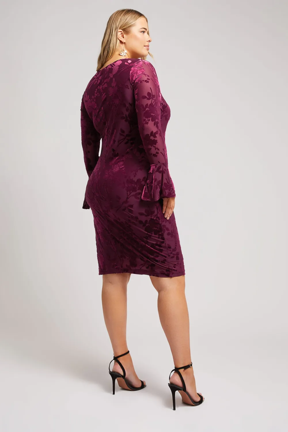 YOURS LONDON Curve Black Velour Leopard Shift Dress