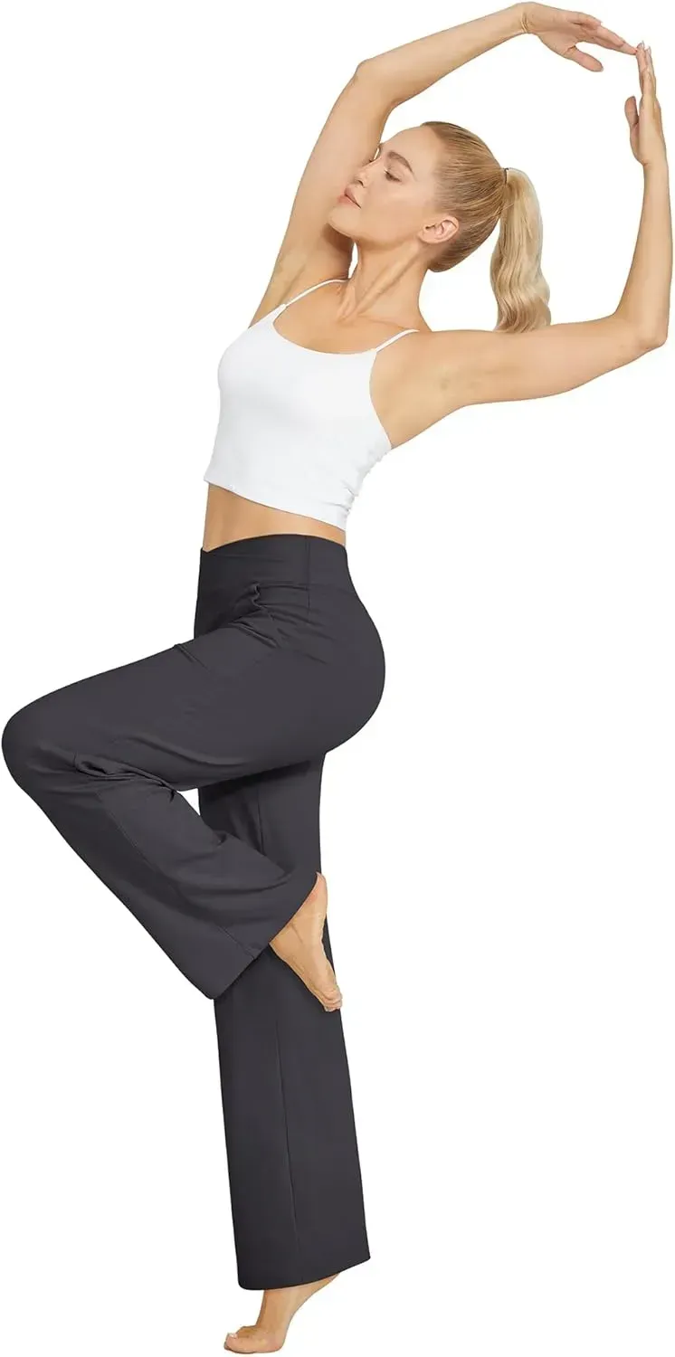G4Free Wide Leg Pants for Women Loose Yoga Pants with Pockets Petite/Regular/Tall Stretch Casual Lounge Pants