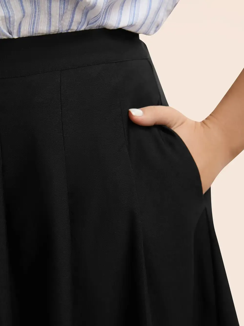 Stretch Woven Hidden Shorts Mini Skirt