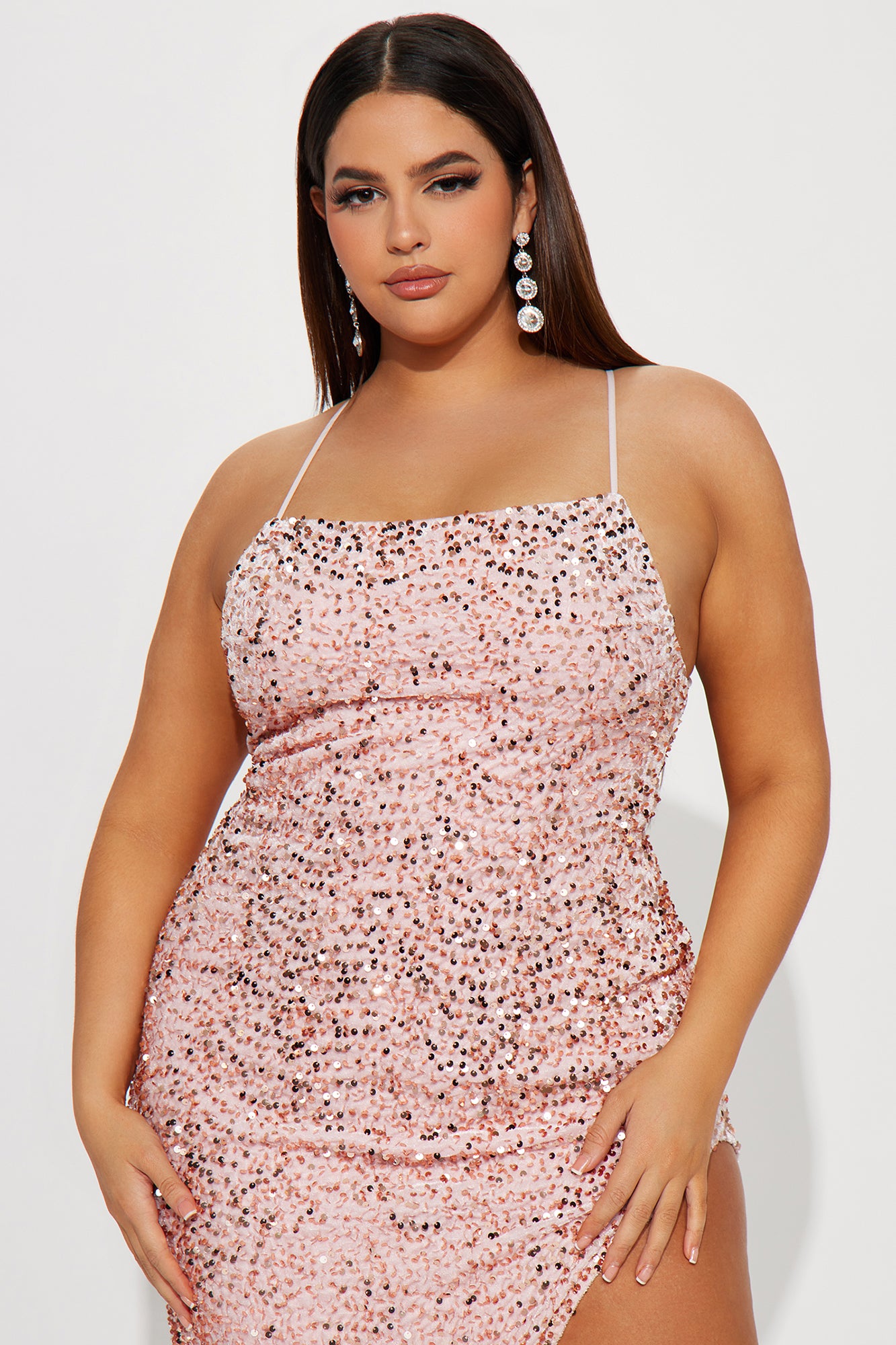 Starry Eyed Sequin Petite Maxi Dress - Pink