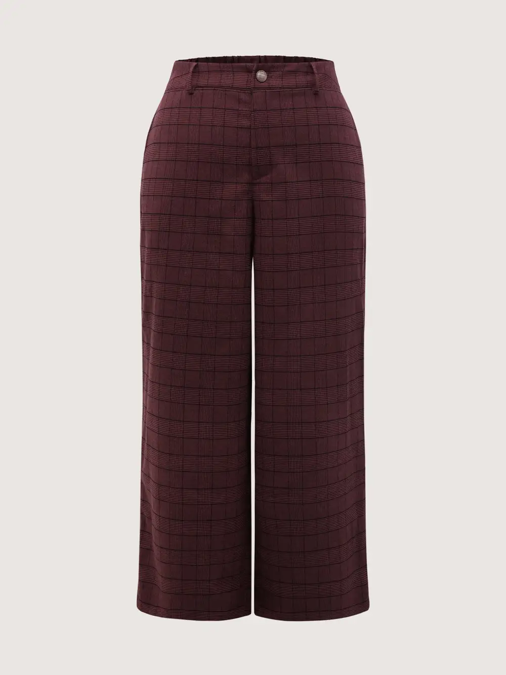 Checkered Stretchy Waist Pants
