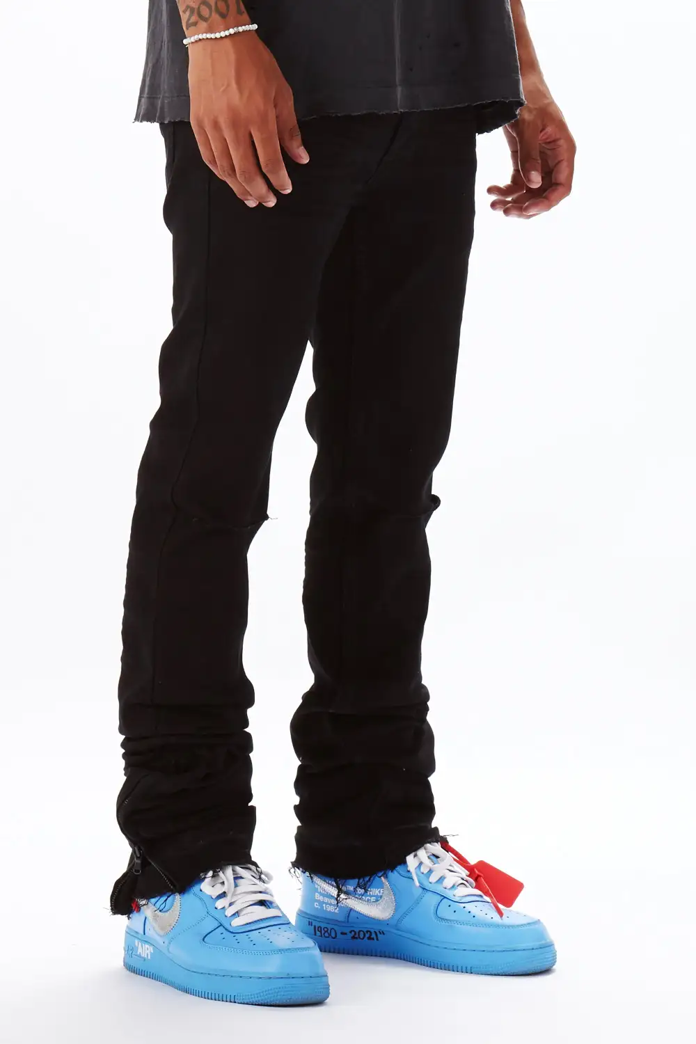 Jaymes Stacked Flare Jean-Black