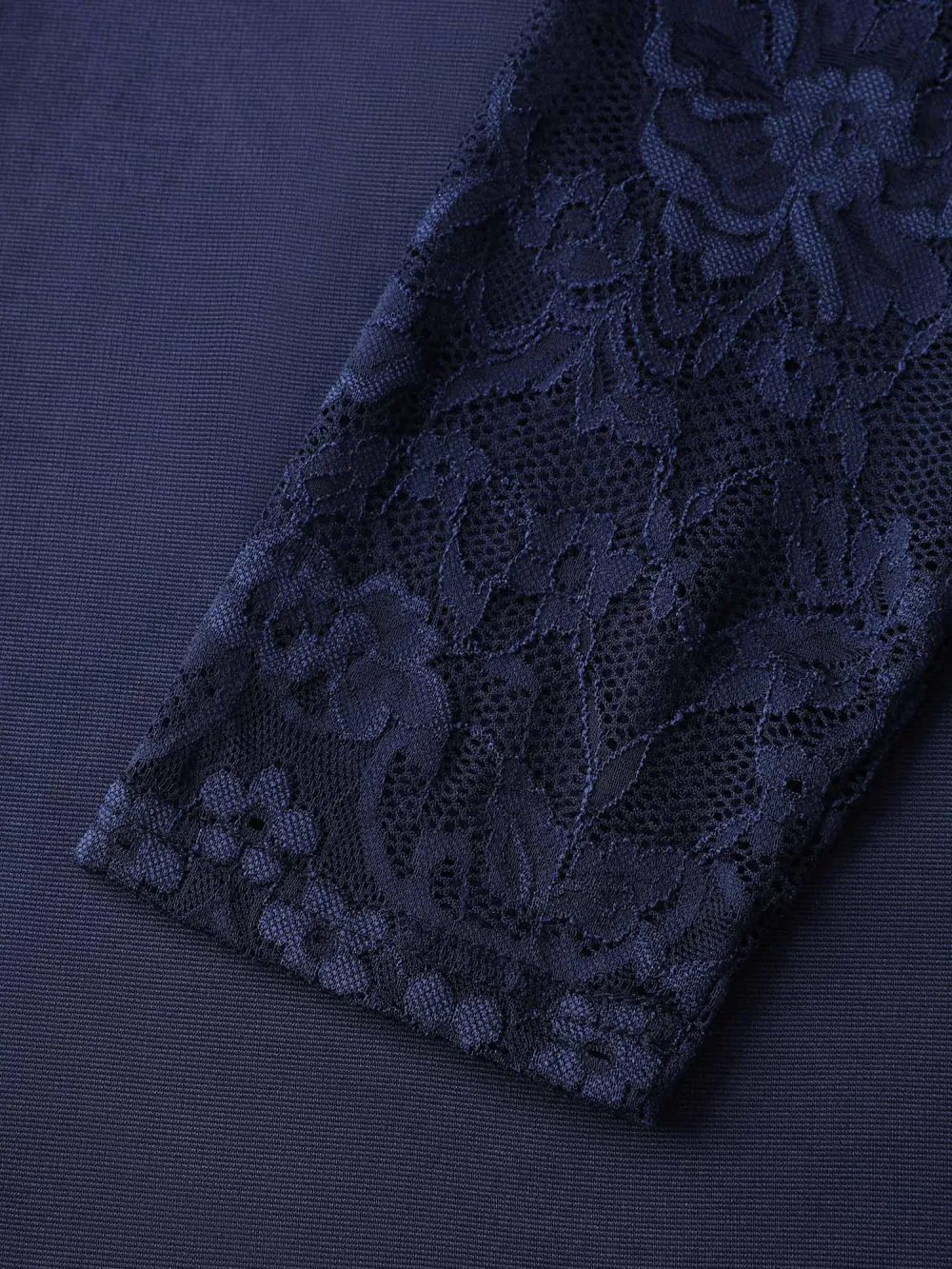 Sheer Lace Trim Belted Pockets Jumpsuit