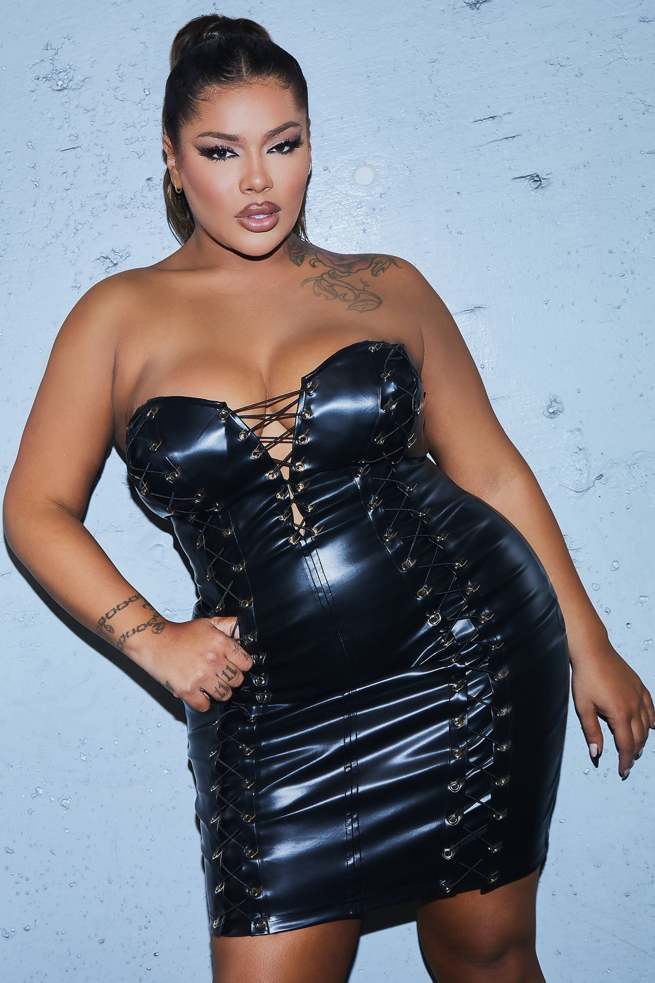 Untouchable Pleather Mini Dress - Black