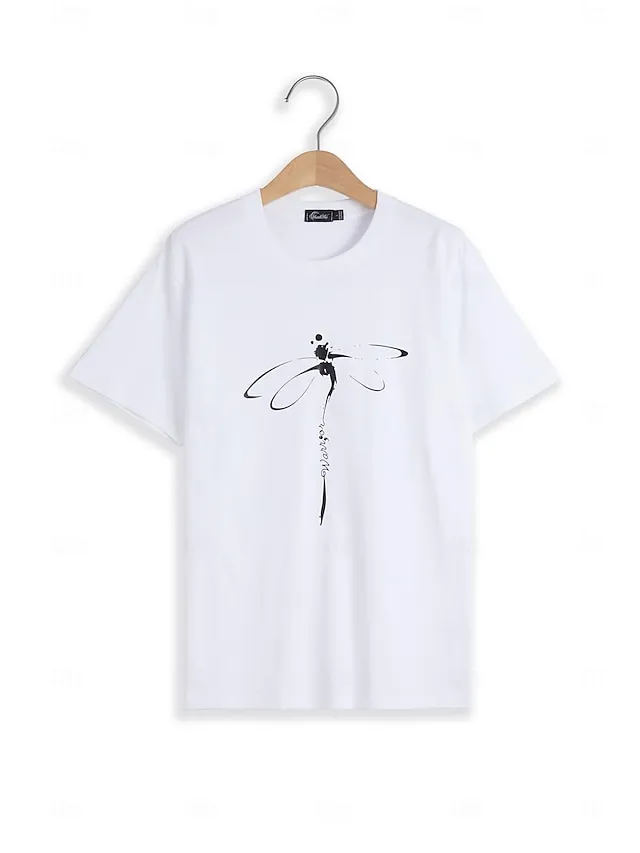 Women's T shirt Tee 100% Cotton Graphic Daily Weekend Print Black Short Sleeve Basic Round Neck