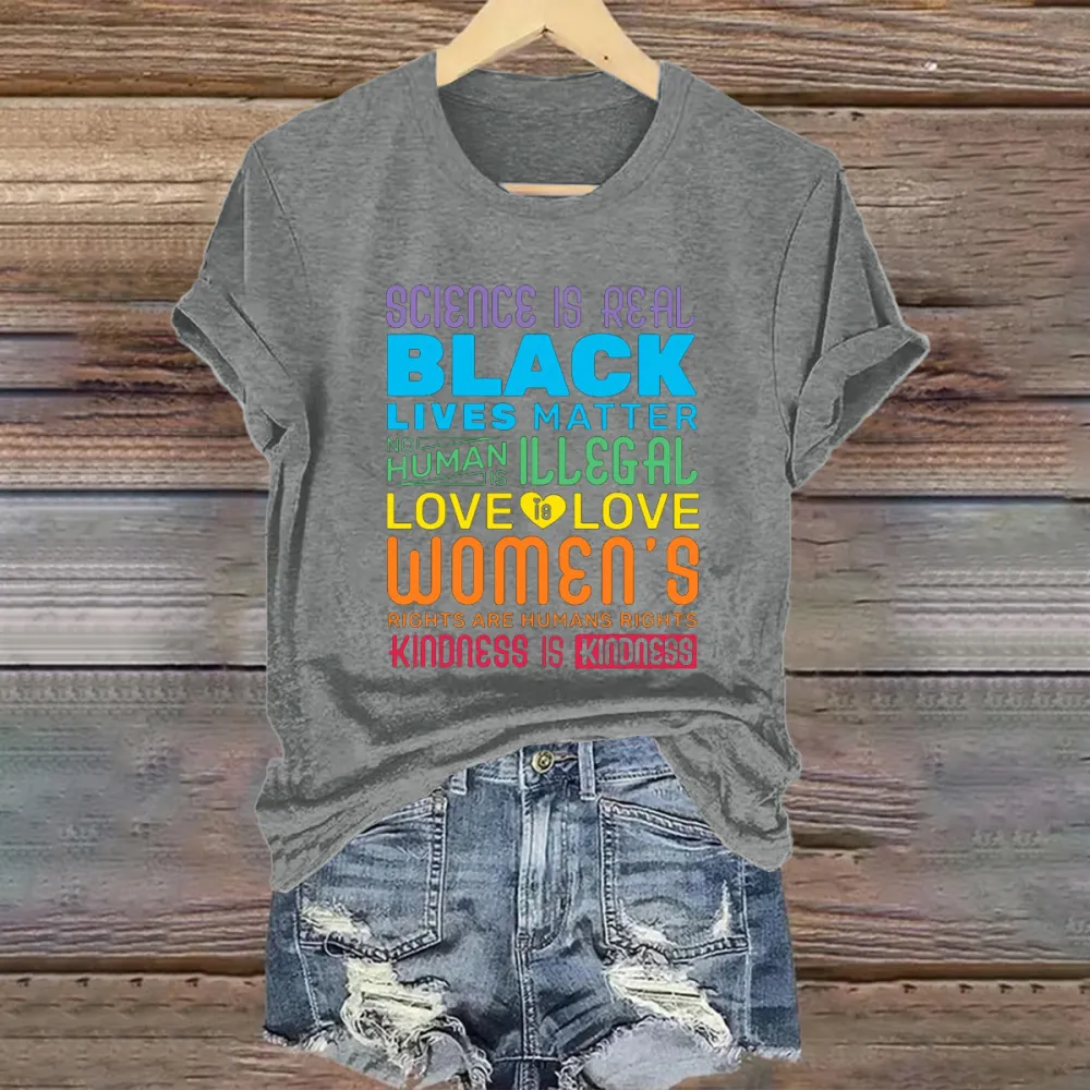 Women'S Science Is Real Black Lives Matter Rainbow LGBT Pride Gay T Shirt