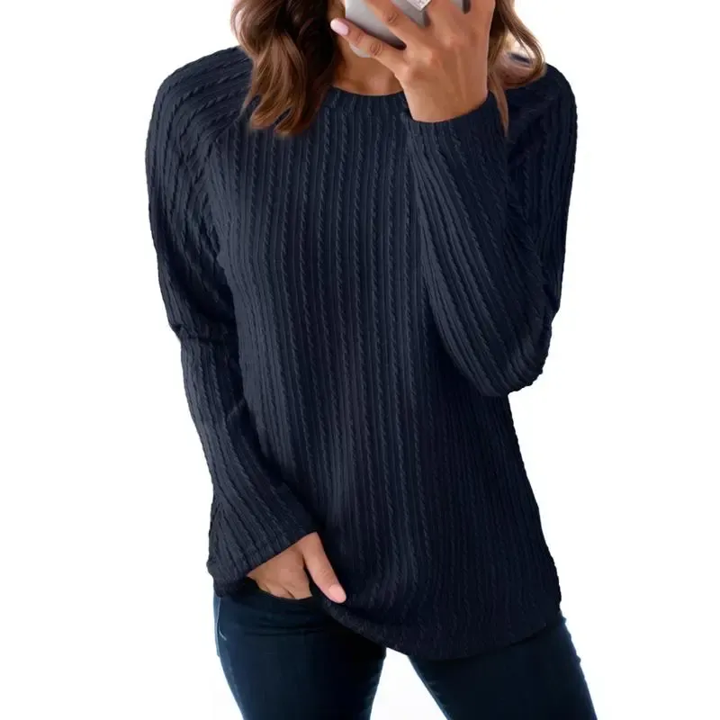 Women's Tops Long Sleeve Crewneck Knit Basic Tee Lightweight Shirts