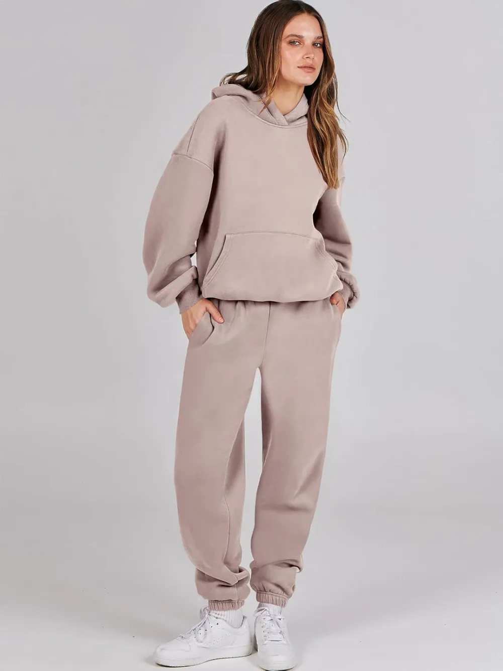 (Clearance Sale $1.99⚡) 2024 Women's Fall Oversized Casual Hoodie Two Piece Sweatshirt Jogging Pants Sweatshirt Set