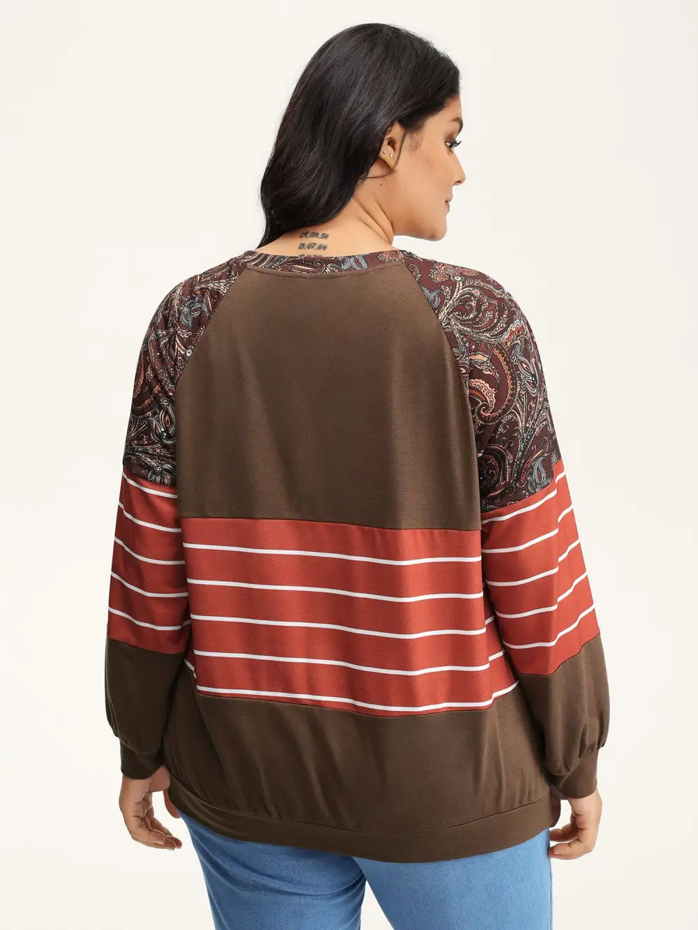 Supersoft Colorblock Paisley Print Sweatshirt