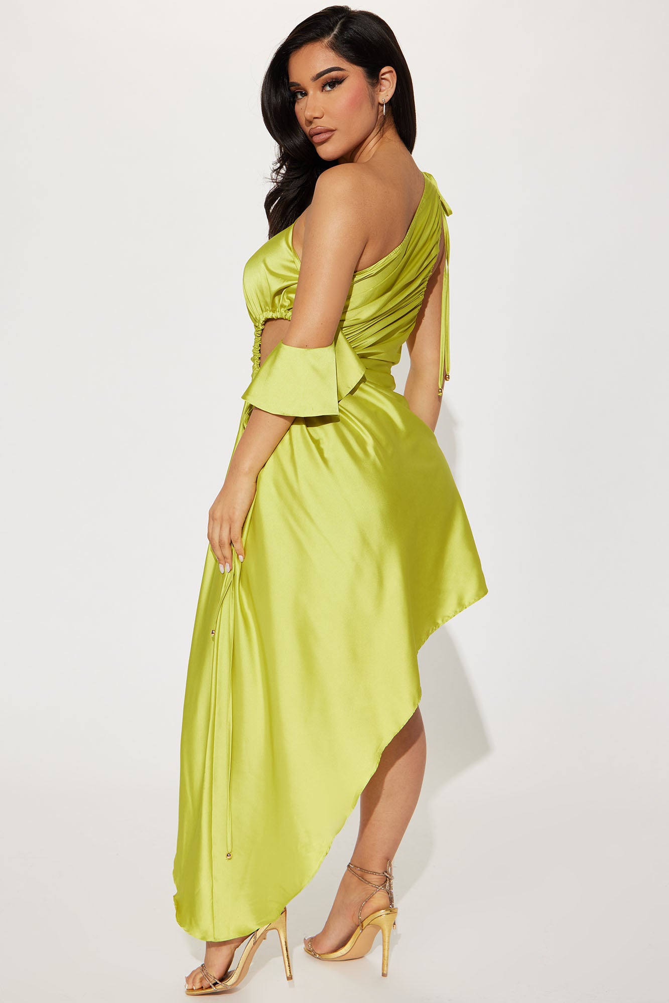 Victoria Off Shoulder Maxi Dress - Lime