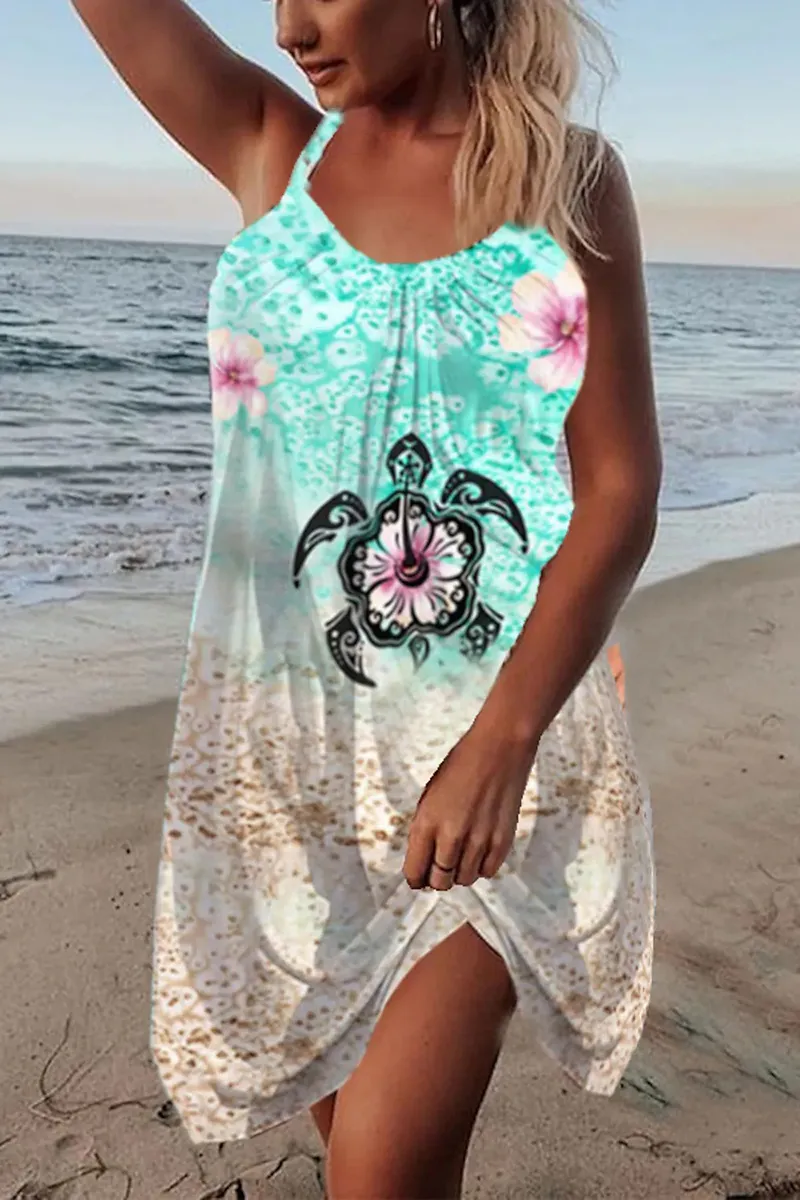 Plus Size All Over Print Cami Mini Dress