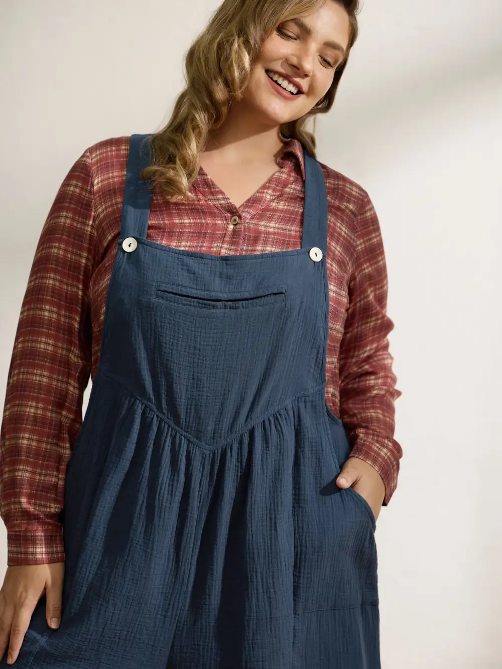 Pure Cotton Adjustable Easy Waist Jumpsuit