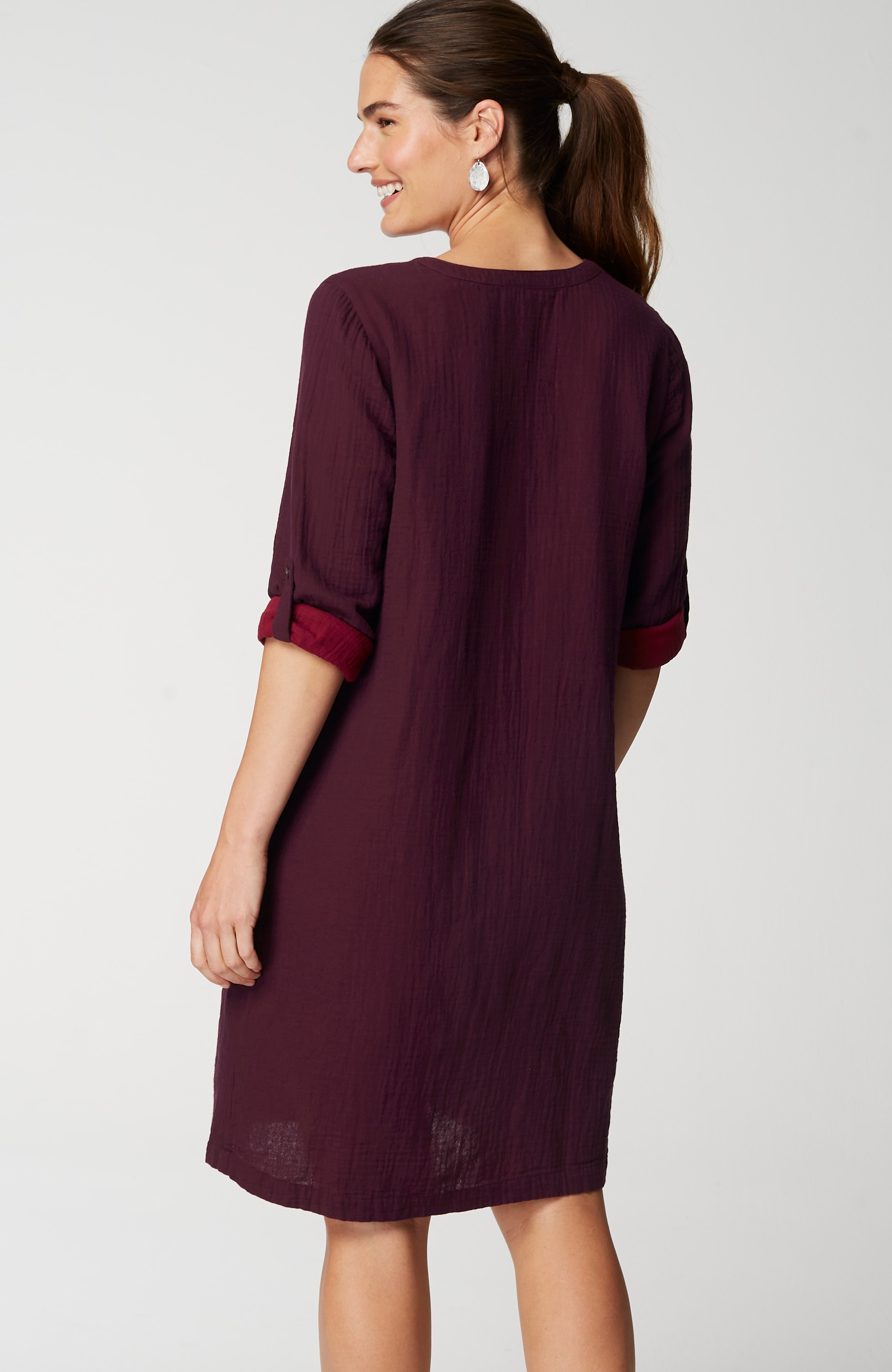 Pure Jill Color-Block Double-Cloth Dress