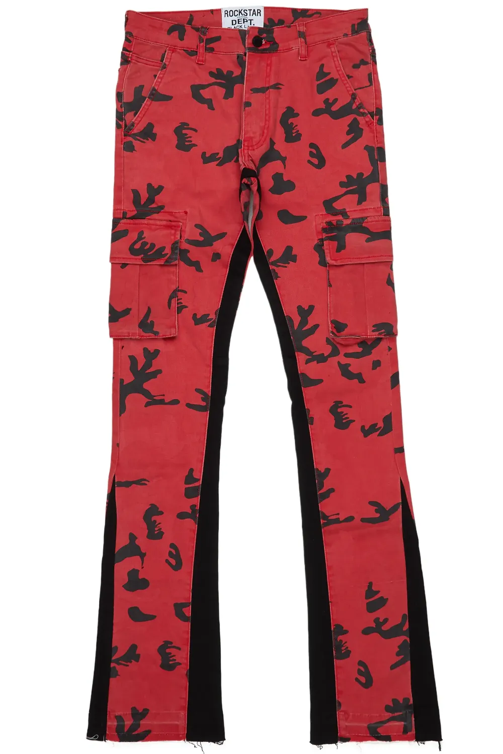 Lester Red Stacked Flare Jean