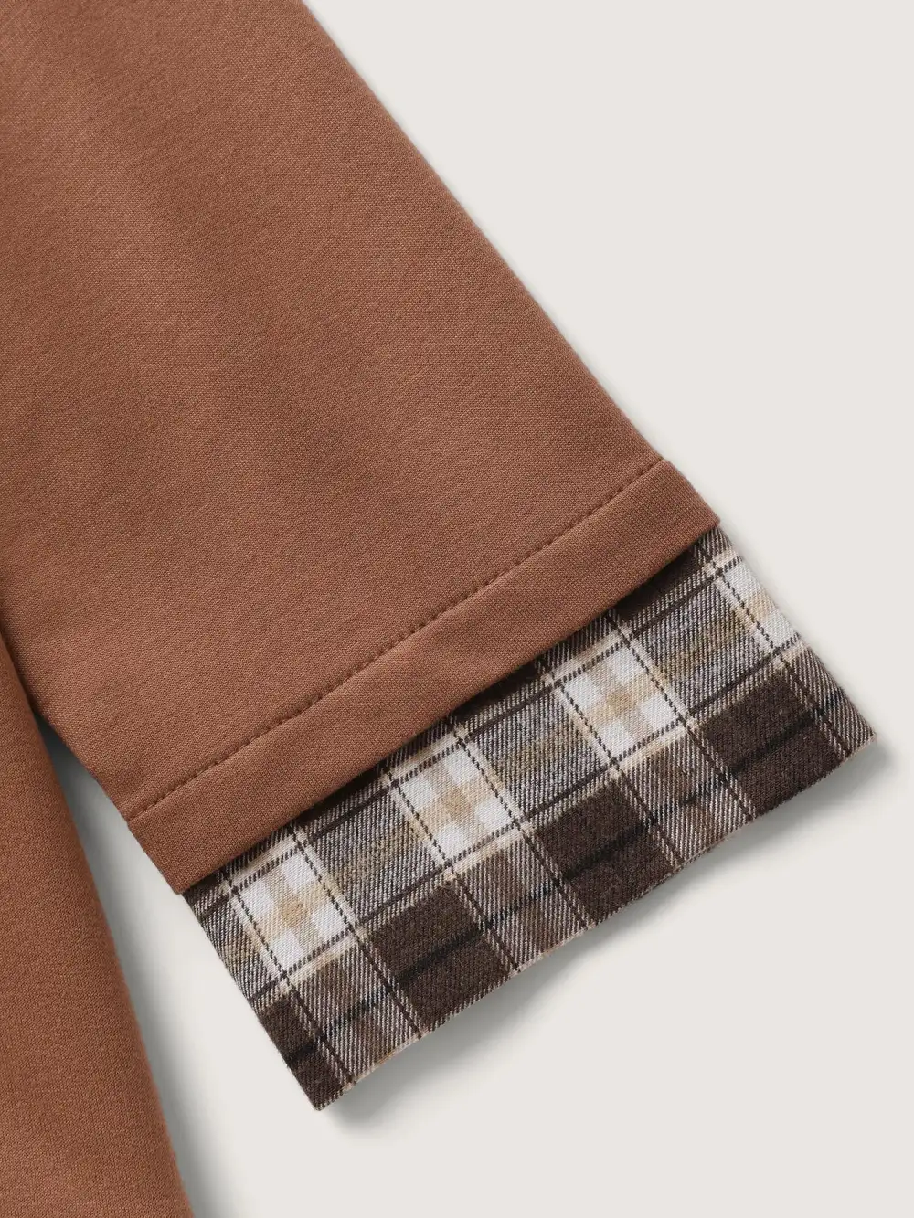 Plaid Color Contrast Spliced Sweatshirt