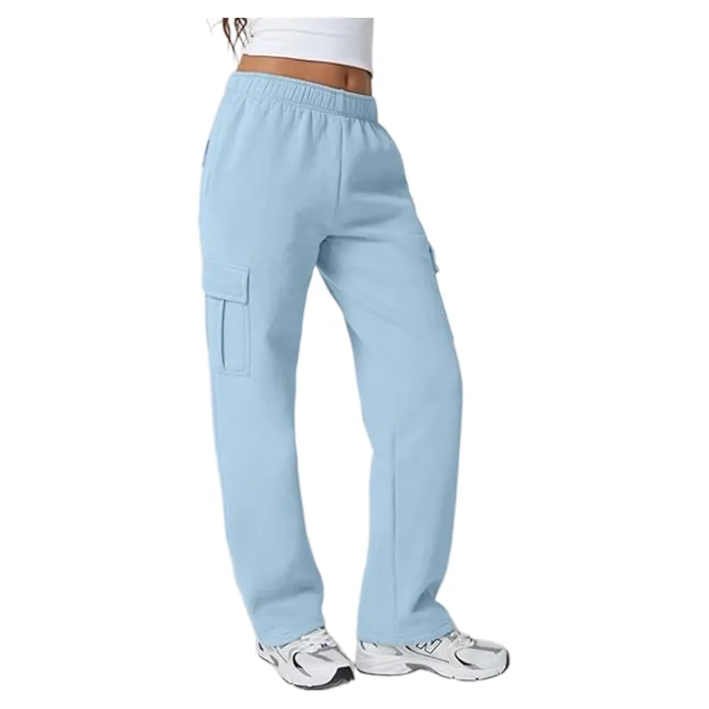 Womens Baggy Elastic Waist Sweatpants Casual Fleece Long Pants