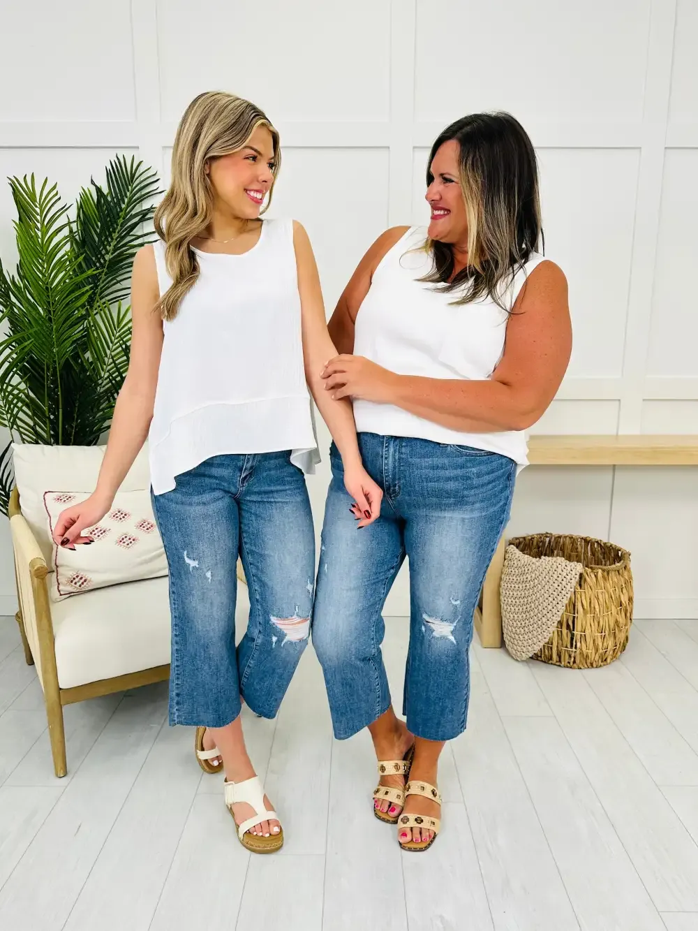 Judy Blue Sew Into You Embroidered Cropped Wide Leg Jeans