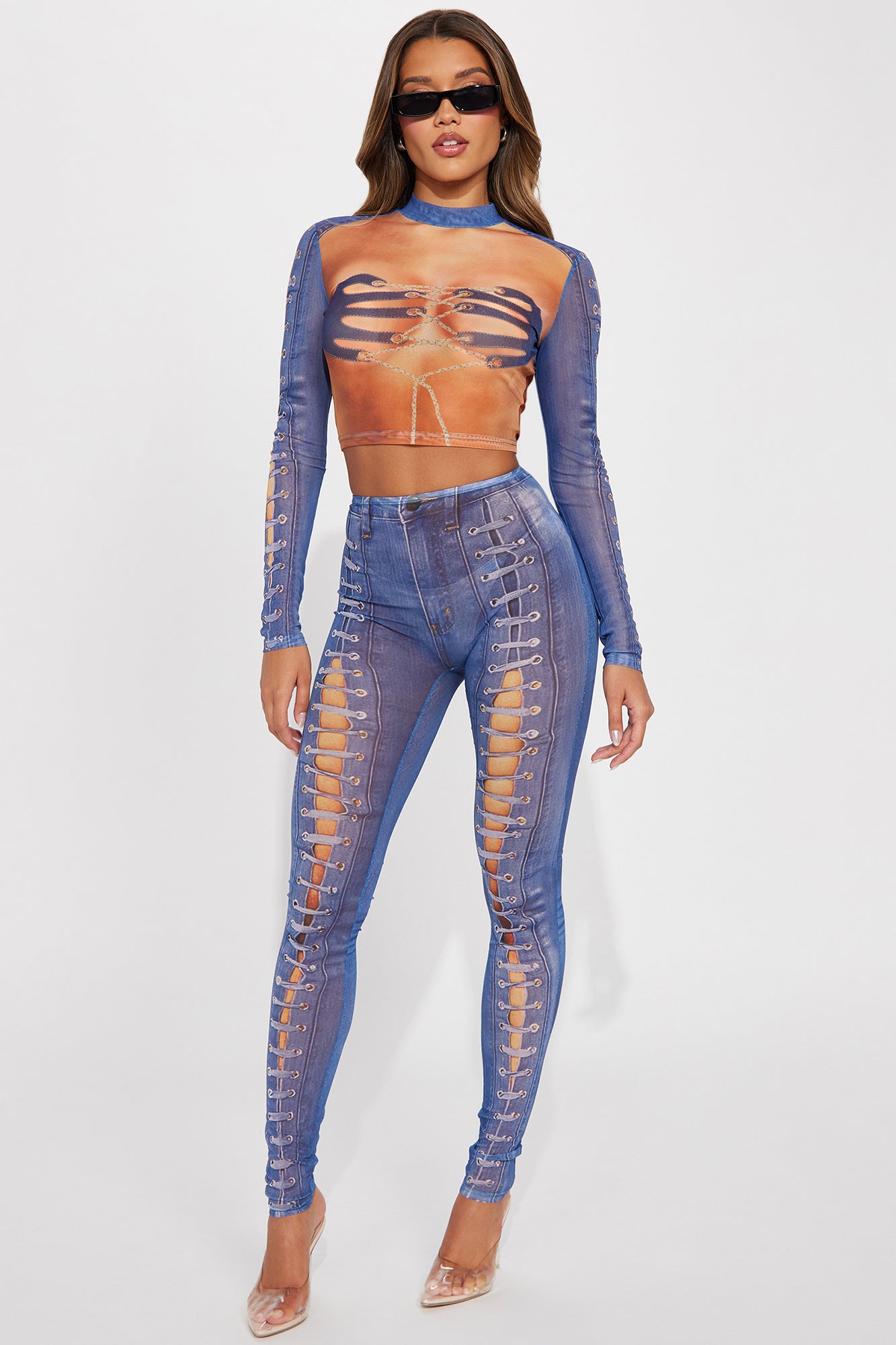Nailed It Legging Set - Blue/combo