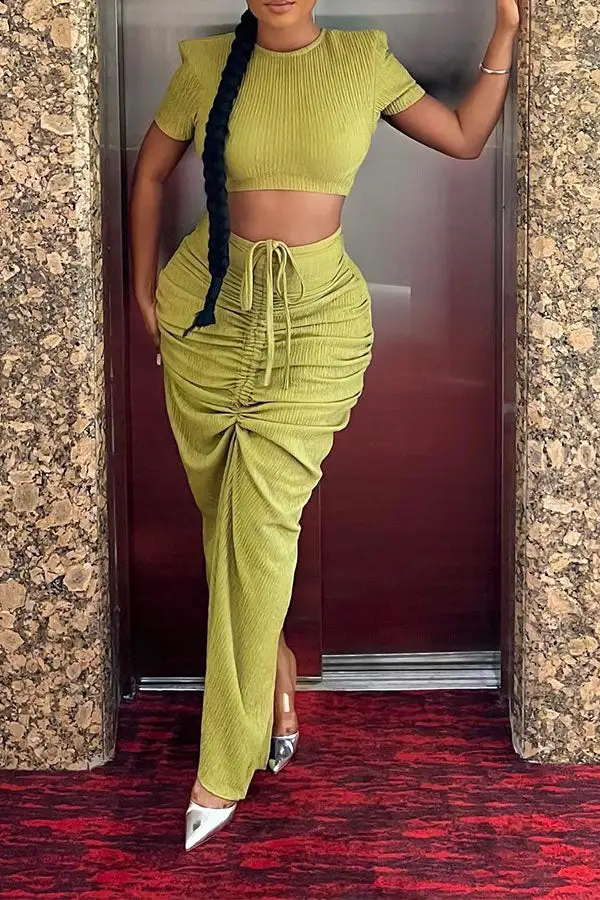 Drawstring Dress Set