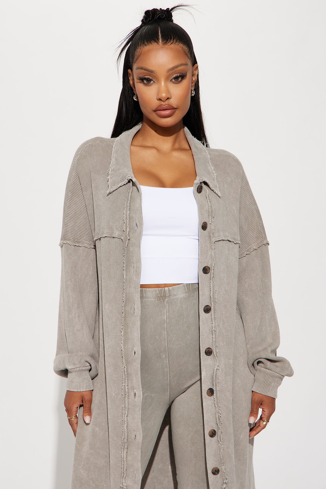 Cece Washed Legging Set - Taupe