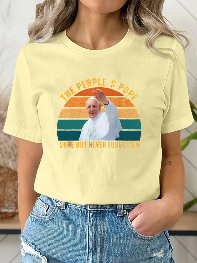 Women's The People Gone But Never Forgotten Print Short Sleeve Round Neck Cotton T-Shirt