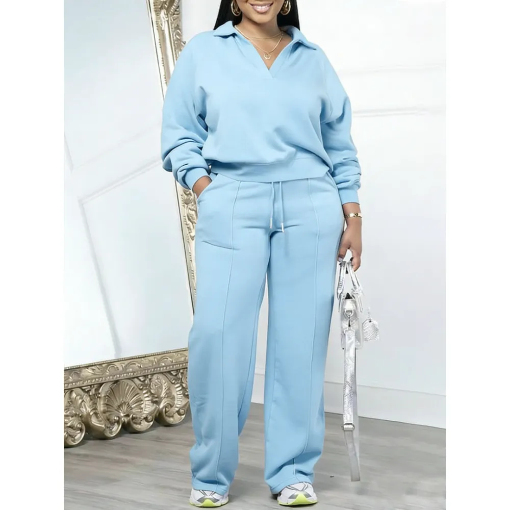 Women's Solid Color Casual Set