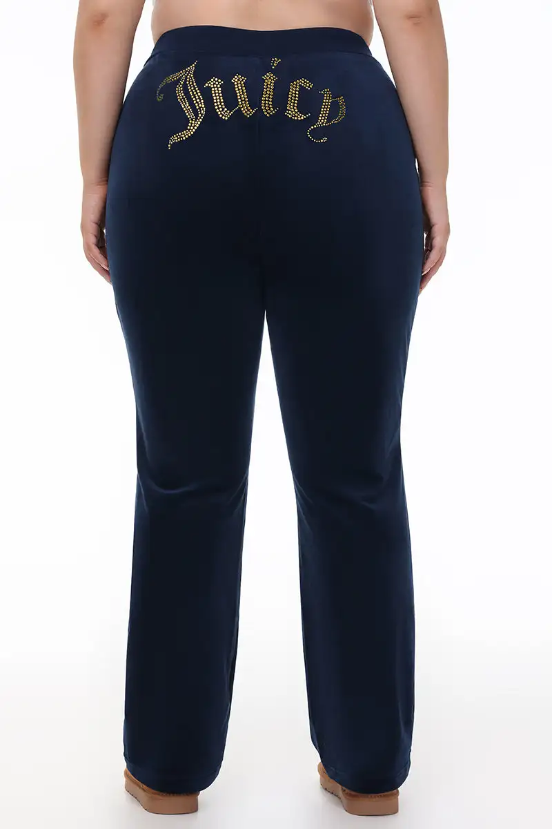 Technicolor Big Bling Velour Track Pants