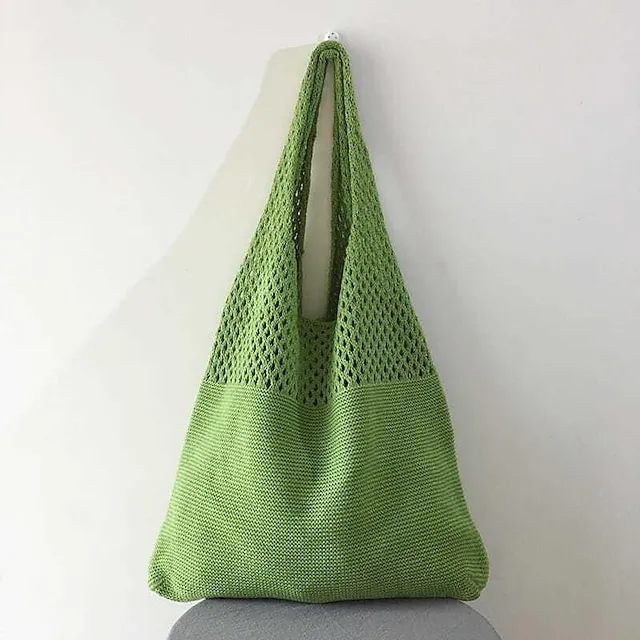 Women's Girls' Tote Shoulder Bag Polyester Shopping Daily Holiday Solid Color