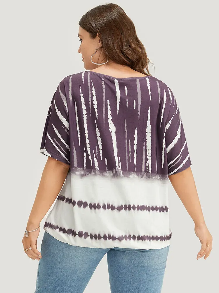 Tie Dye Batwing Sleeve T-shirt