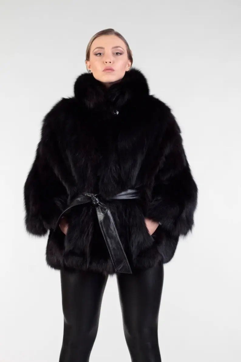 Black Fox Fur coat
