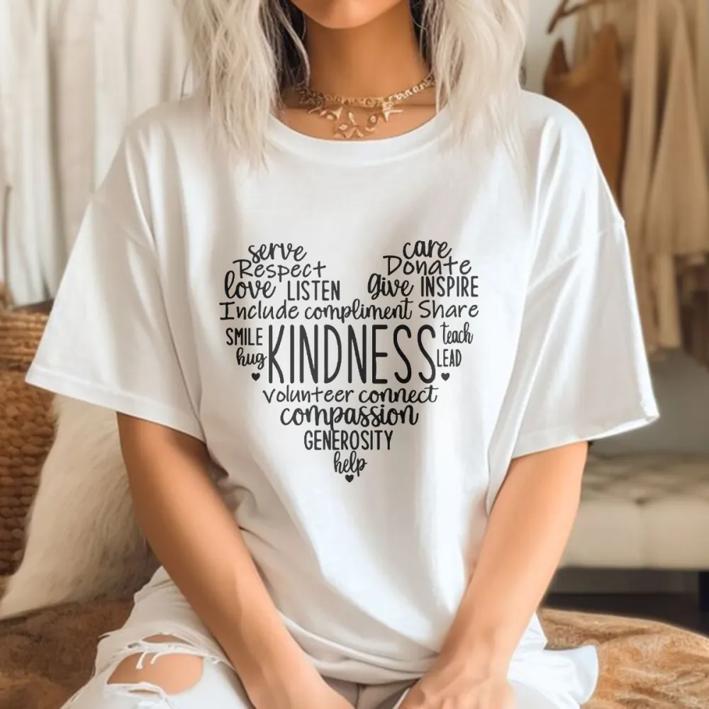 T-Shirt With A Heart Pattern Combining 